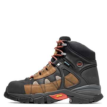 Timberland PRO Men's Hyperion 6 Inch XL Alloy Safety Toe Waterproof Industrial Hiker Work Boot, Brown/Black Distressed, 11.5 Wide