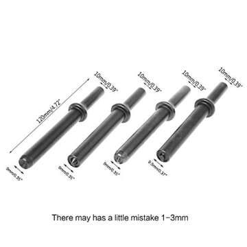 Eau 4 Pcs Pneumatic Air Rivet Hammer Set, Heavy Duty Shank 0.401 Air Hammer Bits Tools Kit