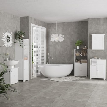 Compact HOMCOM Under Sink Bathroom Cabinet with Adjustable Shelf