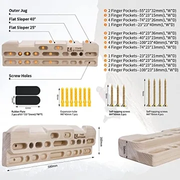 TWO STONES Wooden Hangboard for Peak Climbing Performance