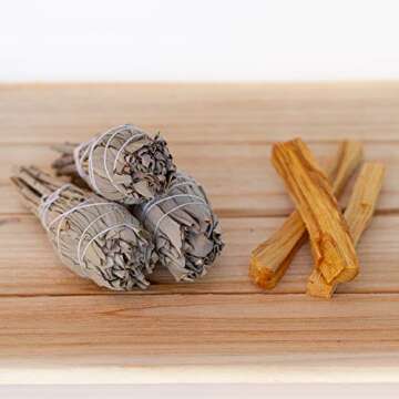SMUDGING KIT STICKS - Sage Incense Sticks for Spiritual Chakra Cleansing, White Sage, Palo Santo & Abalone Shell for Healing Incense, Protection, Good Luck & Prosperity, Home Cleansing & Blessing Kit