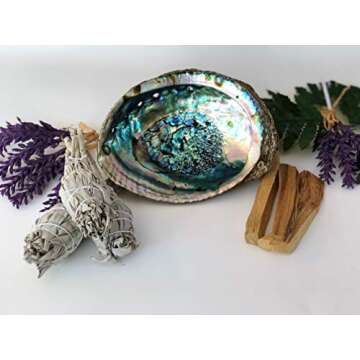 SMUDGING KIT STICKS - Sage Incense Sticks for Spiritual Chakra Cleansing, White Sage, Palo Santo & Abalone Shell for Healing Incense, Protection, Good Luck & Prosperity, Home Cleansing & Blessing Kit