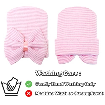 Sarfel Newborn Girls' Hospital Hat with Cute Bows