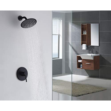 Sumerain Black Shower Faucet With Rough-in Valve Included
