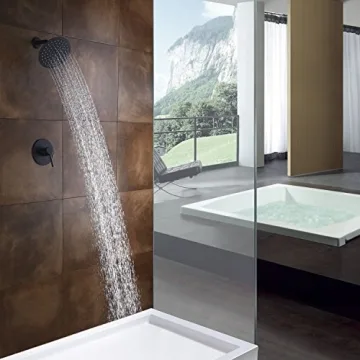 Sumerain Black Shower Faucet With Rough-in Valve Included
