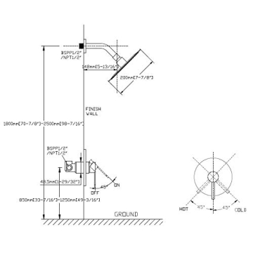 Sumerain Black Shower Faucet With Rough-in Valve Included
