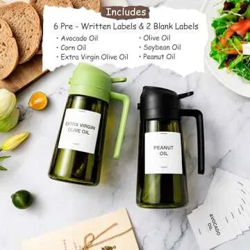 TrendPlain - Original 16oz/470ml Olive Oil Dispenser Bottle for Kitchen Gadgets and Air Fryer Access...