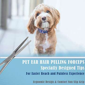 Dog Pet Ear/Nose Hair Puller Grooming Hemostat Locking Forceps Pliers, 5.5" (14cm), Straight