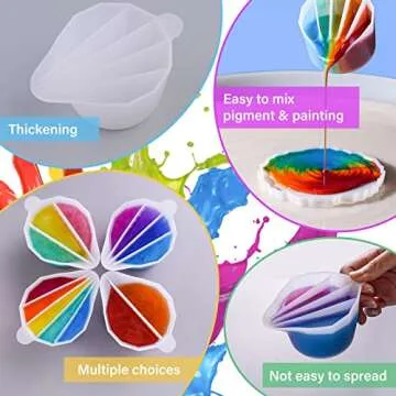 LET'S RESIN Silicone Split Cups for Resin & Paint Mixing