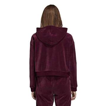Adidas Women's Originals 3-Stripes Trefoil Cropped Hoodie (XL, Maroon)