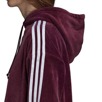 Adidas Women's Originals 3-Stripes Trefoil Cropped Hoodie (XL, Maroon)