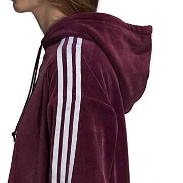 Adidas Women's Originals 3-Stripes Trefoil Cropped Hoodie (XL, Maroon)