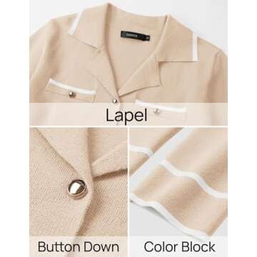 ZESICA Womens Fall Knit Two Piece Outfits Casual Long Sleeve V Neck Sweater Shirts and Wide Leg Pants Matching Lounge Sets Apricot M