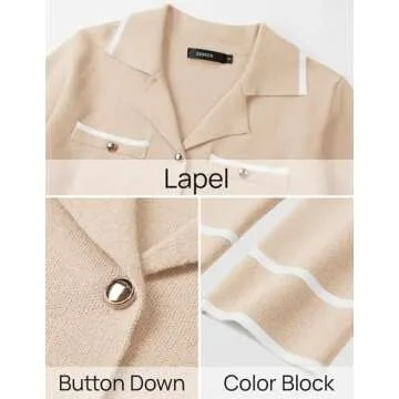 ZESICA Womens Fall Knit Two Piece Outfits Casual Long Sleeve V Neck Sweater Shirts and Wide Leg Pants Matching Lounge Sets Apricot M