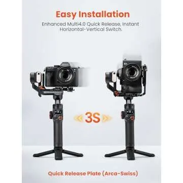 hohem iSteady MT2 Kit Gimbal Stabilizer for Camera, 3-Axis Gimbal for Mirrorless/Pocket/Action Camera/Smartphone, AI Tracker, Magnetic Fill Light Stabilizer, Available for Canon/Nikon/Sony