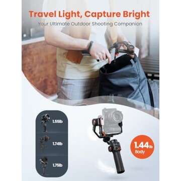 hohem iSteady MT2 Kit Gimbal Stabilizer for Camera, 3-Axis Gimbal for Mirrorless/Pocket/Action Camera/Smartphone, AI Tracker, Magnetic Fill Light Stabilizer, Available for Canon/Nikon/Sony