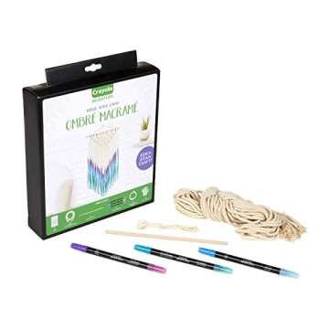 Crayola DIY Macrame Wall Hanging Kit, Ombre Macrame Supplies, Gift, Ages 14, 15, 16, 17