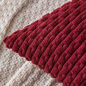 MIULEE Throw Pillow Covers Soft Corduroy Decorative Set of 2 Boho Striped Pillow Covers Pillowcases ...