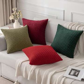 MIULEE Decorative Throw Pillow Covers Soft Corduroy Set