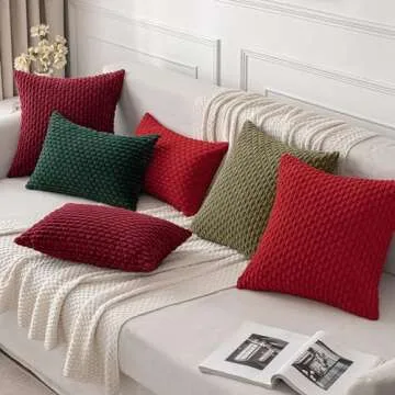 MIULEE Decorative Throw Pillow Covers Soft Corduroy Set