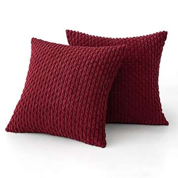 MIULEE Decorative Throw Pillow Covers Soft Corduroy Set