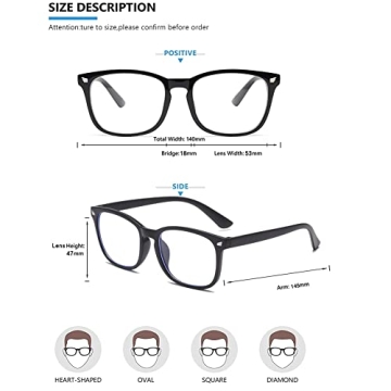 WARRENSON Blue Light Blocking Glasses 3 Pack for Everyone