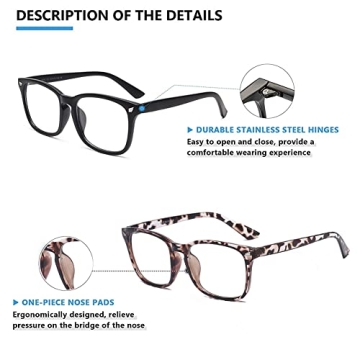 WARRENSON Blue Light Blocking Glasses 3 Pack for Everyone