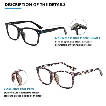 WARRENSON Blue Light Blocking Glasses 3 Pack for Everyone