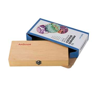 AmScope 50 Prepared Microscope Slides for Education