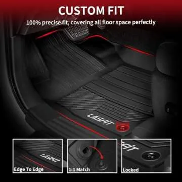 LASFIT Floor Mats for Toyota RAV4 2019-2024 2025(Not Fit Hybrid) All Weather TPE Mats Custom Fit Flo...