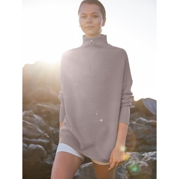 ANRABESS Quarter Zip Oversized Pullover - Fall Fashion