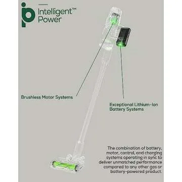 Greenworks 24V Brushless Cordless Stick Vacuum, Lightweight, Handheld, Pet, Anti-Allergen HEPA Filtration, Hard Floor, Carpet, Car, 4Ah Battery, and 30-Minute Charge Time (Green)