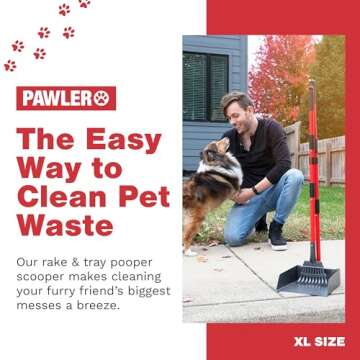 Pawler Pooper Scooper for Large Dogs, Small Dogs and Horses, Metal Poop Scooper Set with Long Handle...