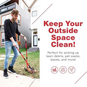 Pawler Pooper Scooper for Large Dogs, Small Dogs and Horses, Metal Poop Scooper Set with Long Handle Rake and Tray for Yard, Grass, Dirt or Gravel, Heavy Duty Aluminum Poop Picker Upper