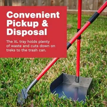 Pawler Pooper Scooper for Large Dogs, Small Dogs and Horses, Metal Poop Scooper Set with Long Handle Rake and Tray for Yard, Grass, Dirt or Gravel, Heavy Duty Aluminum Poop Picker Upper