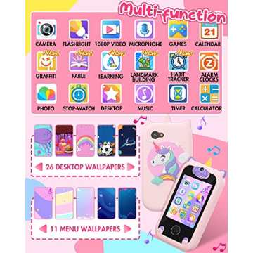 Unicorn Kids Phone - Touchscreen Learning Toy for Girls