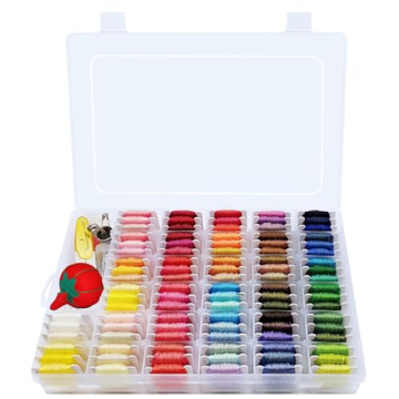 Peirich Embroidery Floss Cross Stitch Supplies, Friendship Bracelets String Kit with Organizer - Per...