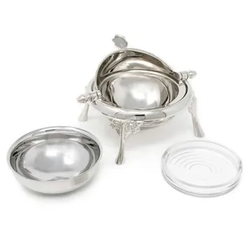 Stylish Stainless Steel Roll Top Caviar Server for Entertaining