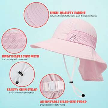 Toddler Baby Sun Hat UPF 50+ Protection Adjustable