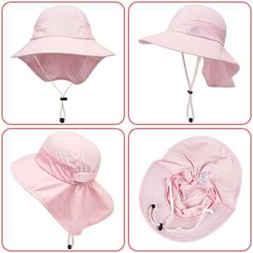 Toddler Baby Sun Hat UPF 50+ Protection Adjustable