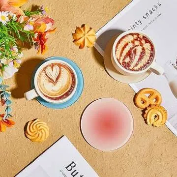 Irenare Colorful Acrylic Coaster Set for Home Decor