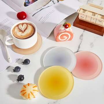 Irenare Colorful Acrylic Coaster Set for Home Decor