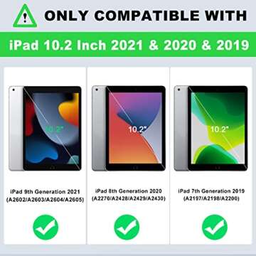 TIMISM 3-Layer Protective Case for iPad 9th/8th/7th Generation 10.2 Inch (2021-2019) | Built-in Kick...