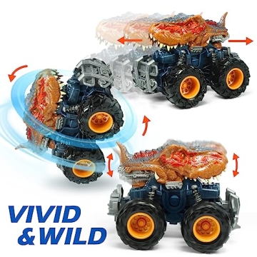 Oriate T-rex Dinosaur Toy Cars for Kids Ages 3-8