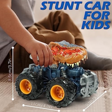 Oriate T-rex Dinosaur Toy Cars for Kids Ages 3-8