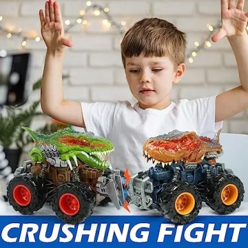 Oriate T-rex Dinosaur Toy Cars for Kids Ages 3-8