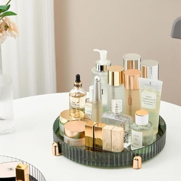 Lazy Susan Makeup & Skincare Organizer for Effortless Tidiness