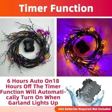 6 Ft Waterproof Halloween Garland with 8 Lighting Modes