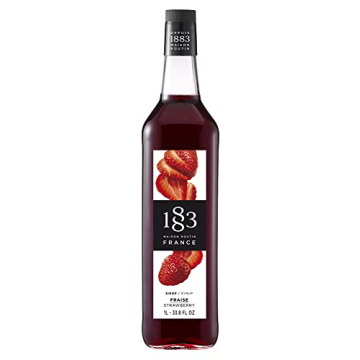 1883 Maison Routin Strawberry Syrup - Exquisite Flavor from France - 1 Liter Glass Bottle