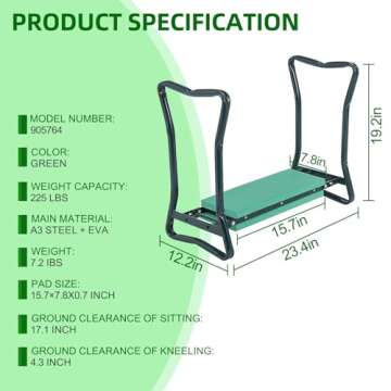 Garden Kneeler by Backyard Expressions for Ultimate Comfort